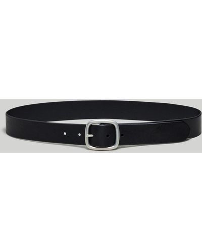 MW Leather Center-bar Belt - Gray