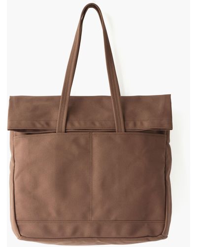 MW Makr Canvas And Leather Fold Weekender Bag - Brown