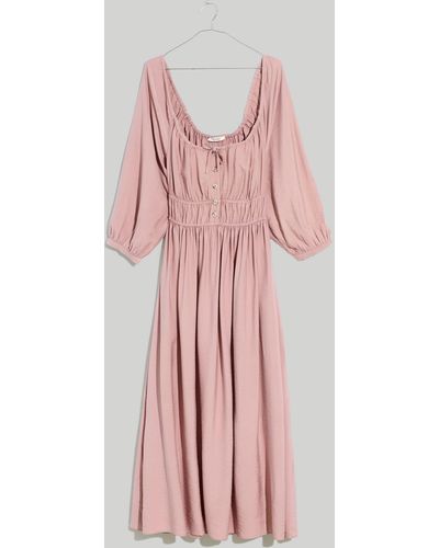 MW Plus Twill Sophia Midi Dress - Pink