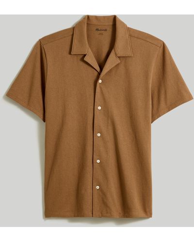 MW Knit Easy Short-sleeve Camp Shirt - Blue