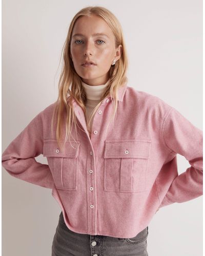 MW Flannel Cargo Button-up Shirt - Pink