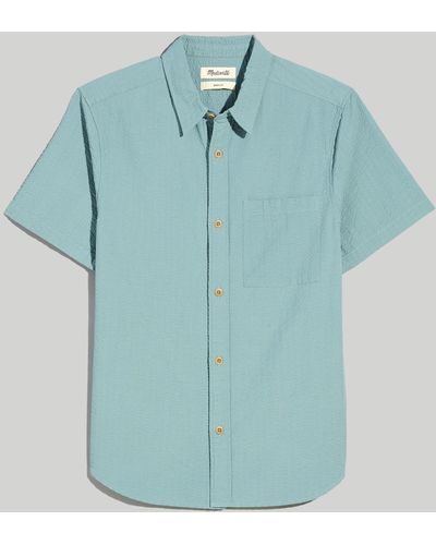 MW Seersucker Easy Short-sleeve Shirt - Blue