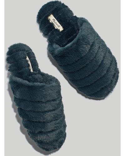 MW Quilted Scuff Slippers - Blue