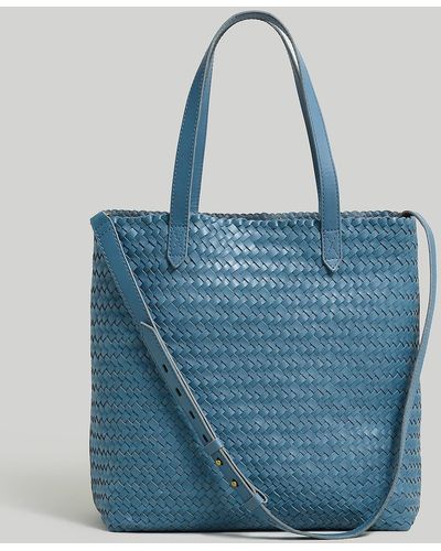 MW The Medium Transport Tote: Woven Leather Edition - Blue