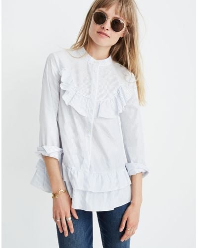 MW Madewell X Karen Walker® Striped Annie Shirt - White