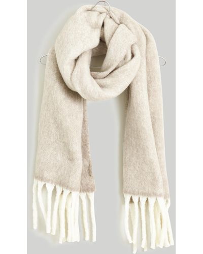 MW Brushed Wool-blend Scarf - Natural