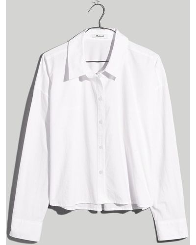 MW Signature Poplin Hartfield Crop Shirt - White