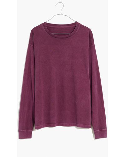 MW Rivet & Thread Garment-dyed Long-sleeve Tee - Purple