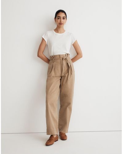 MW Paperbag Trench Pants - Natural