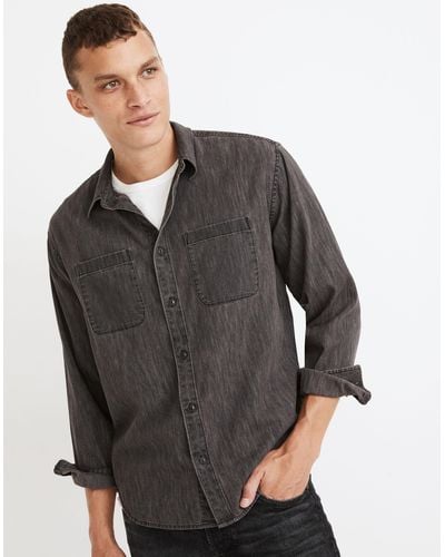 MW Denim Easy Long-sleeve Shirt - Grey