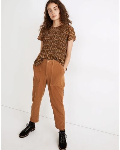 MW Corduroy Griff Tapered Fatigue Trousers - Brown