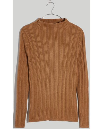 MW Leaton Mockneck Pullover Sweater - Brown