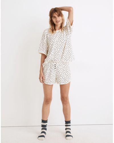 MW Waffle Knit Pajama Shorts - White