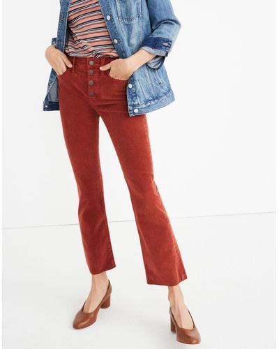 MW Petite Cali Demi-boot Jeans: Corduroy Edition - Red