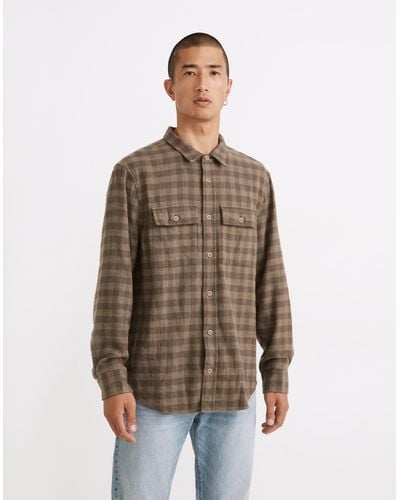 MW Slub Flannel Perfect Long-sleeve Shirt - Brown