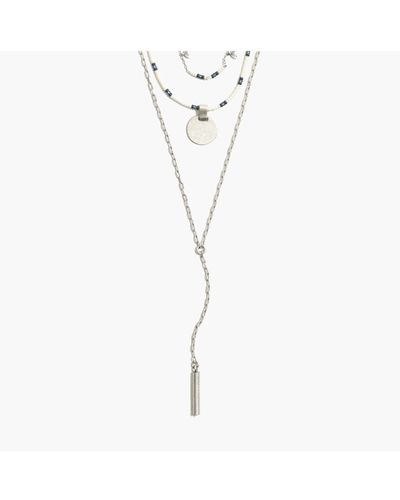 MW Halfmoon Lariat Necklace Set - White