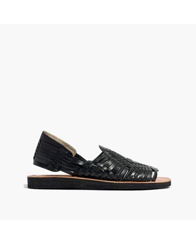 MW Chamulatm Slingback Huarache Sandals - Black