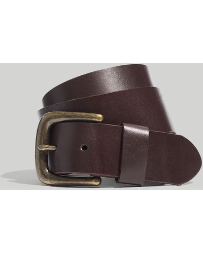 MW Medium Leather Belt - Brown