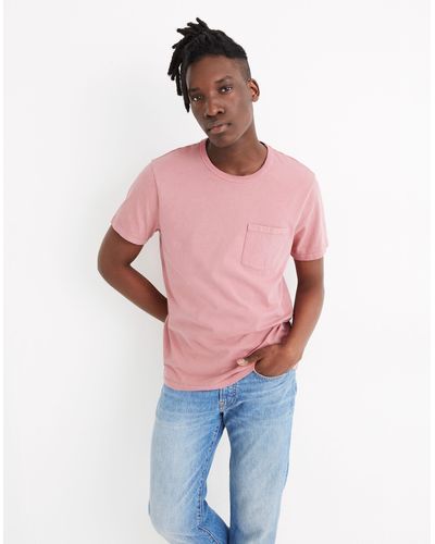MW Garment-dyed Allday Crewneck Pocket Tee - Pink