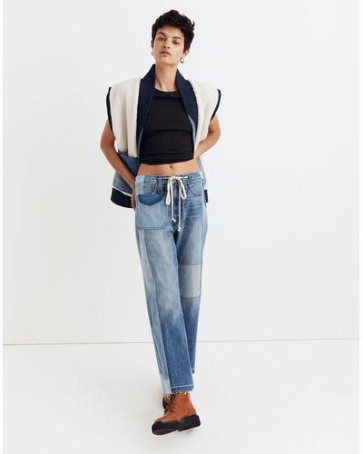 MW Madewell X Storytellers & Creators Upcycled Patchwork Pants - Blue
