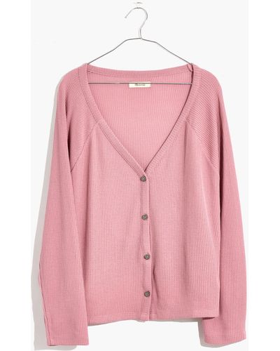 MW Waffle Knit Button-front Pyjama Top - Pink