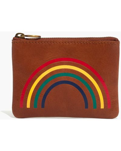 MW The Leather Pouch Wallet: Rainbow Edition - White