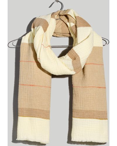 MW Striped Textured Scarf - Natural