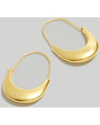 MW Puffed Oval Hoop Earrings - Metallic