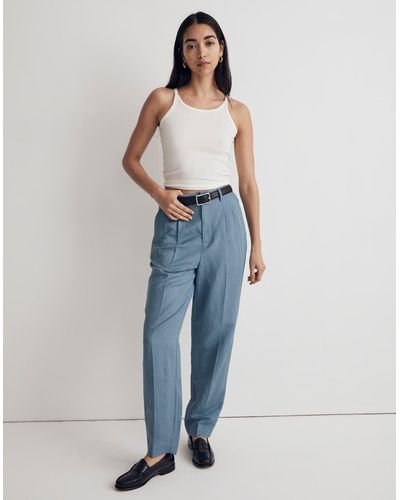 MW The Petite Tailored Tapered Pant - Blue