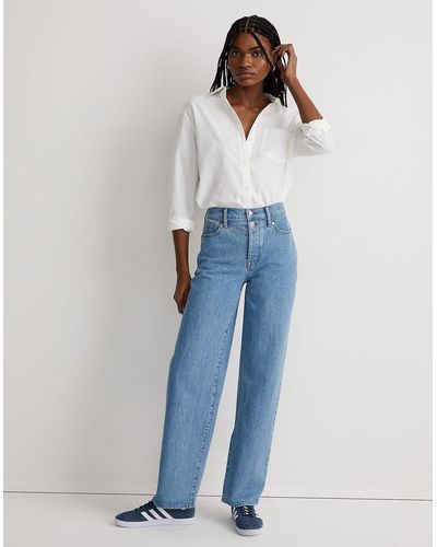 MW The Perfect Vintage Wide-leg Jean In Harding Wash: Button-fly Edition - Blue
