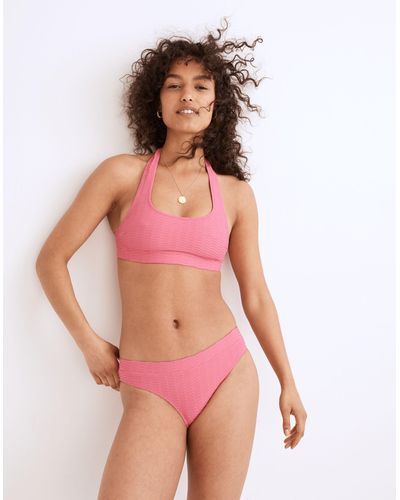 MW Solid & Striped® Jacquard Lilo High-waist Bikini Bottom - Pink