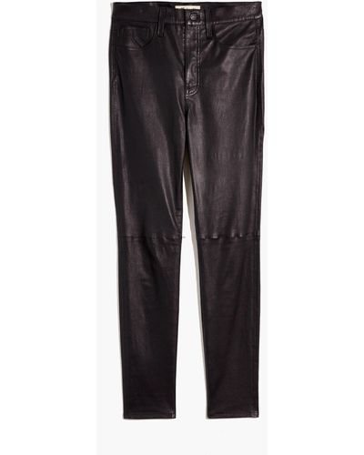 MW 10" High-rise Skinny Jeans: Leather Edition - Brown