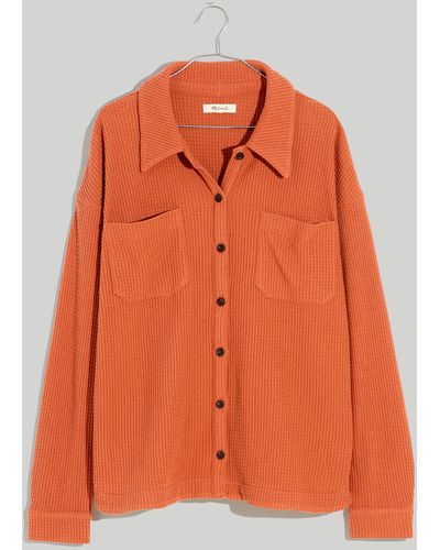 MW Waffle Knit Shirt-jacket - Orange