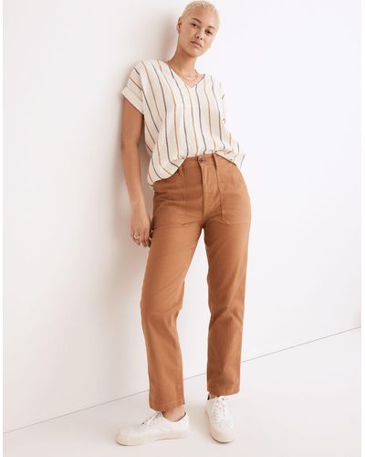 MW The Curvy Perfect Vintage Straight Workwear Trousers - White