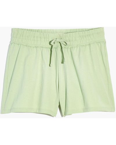 MW Raw-edge Pyjama Shorts - Green