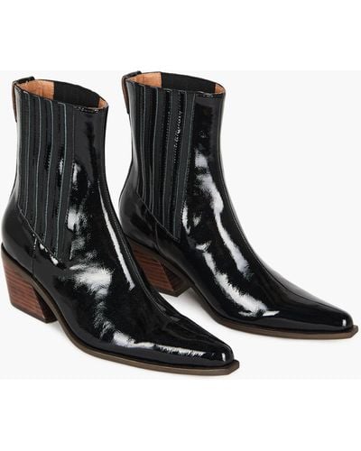 MW Intentionally Blank Leather Hillary Boots - Black