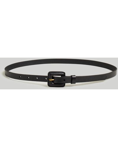 MW Pebbled Leather Covered-buckle Belt - Gray