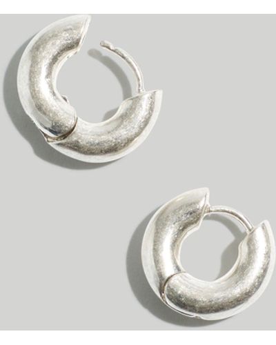 MW Chunky Huggie Hoop Earrings - White
