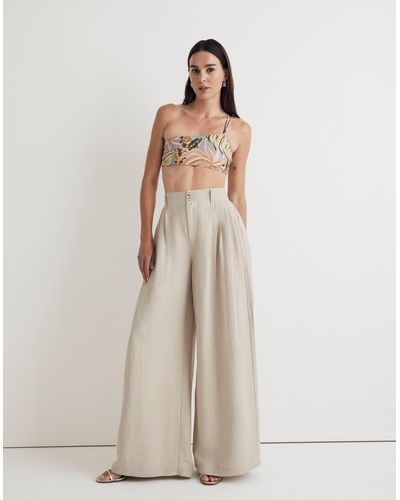 MW Pleated Superwide-leg Trousers - Natural