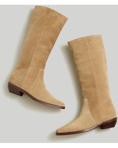 MW The Antoine Tall Boot In Suede - Natural