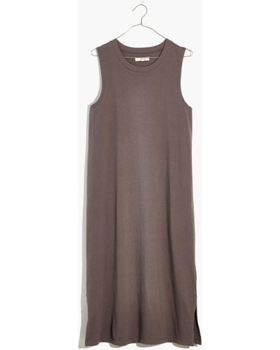 MW Plus Organic Cotton Crewneck Tank Midi Dress - Gray