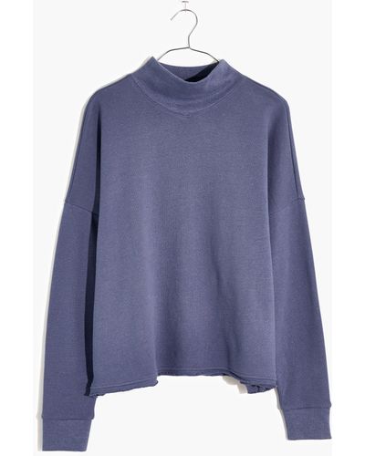 MW Hemp-cotton Mockneck Sweatshirt - Blue