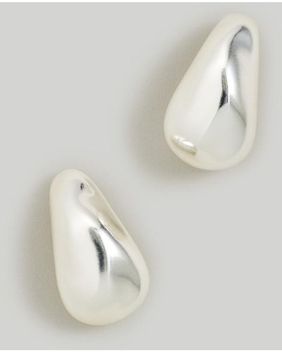 MW Sculptural Droplet Statement Earrings - White
