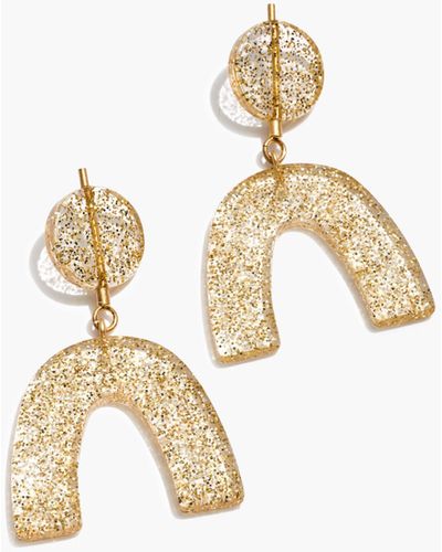 MW Glitter Shapes Statement Earrings - White