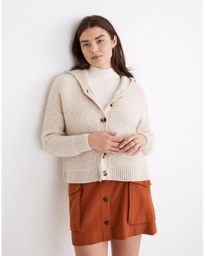 MW Hooded Crop Cardigan Sweater - Natural