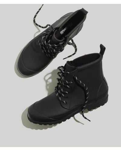 MW The Lace-up Lugsole Rain Boot - Black