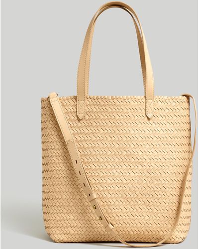 MW The Medium Transport Tote: Woven Leather Edition - Natural