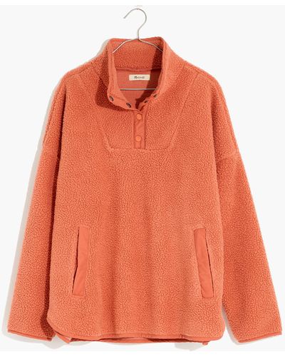 MW (re)sourced Fleece Popover Tunic Jacket - Orange