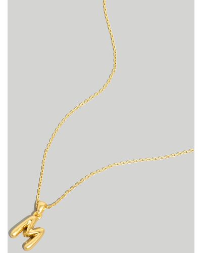 MW Puffy Letter Pendant Necklace - Metallic