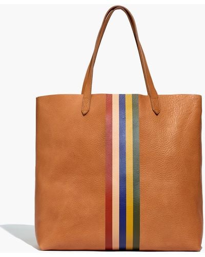MW The Transport Tote: Rainbow Stripe Edition - Brown